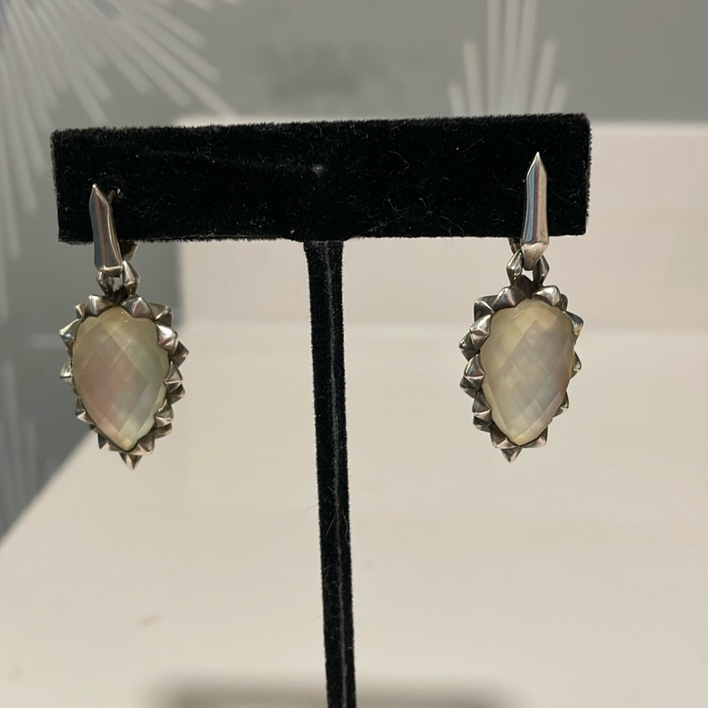 Stephen Webster silver and mother of pearl earrings.